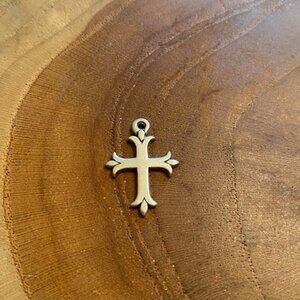 RETIRED James Avery Fleuree Cross Charm, Sterling Silver